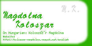 magdolna koloszar business card